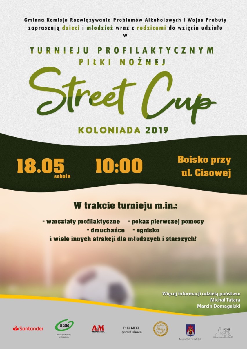 Turniej piłki nożnej Street Cup Koloniada 2019 w Prabutach. Wspólna zabawa i edukacja