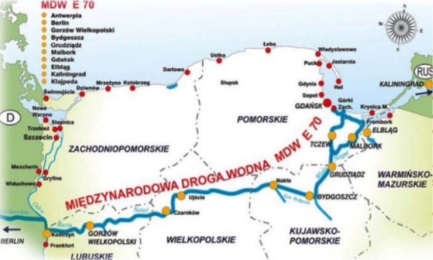 Rys .2 Międzynarodowa Droga Wodna E70.