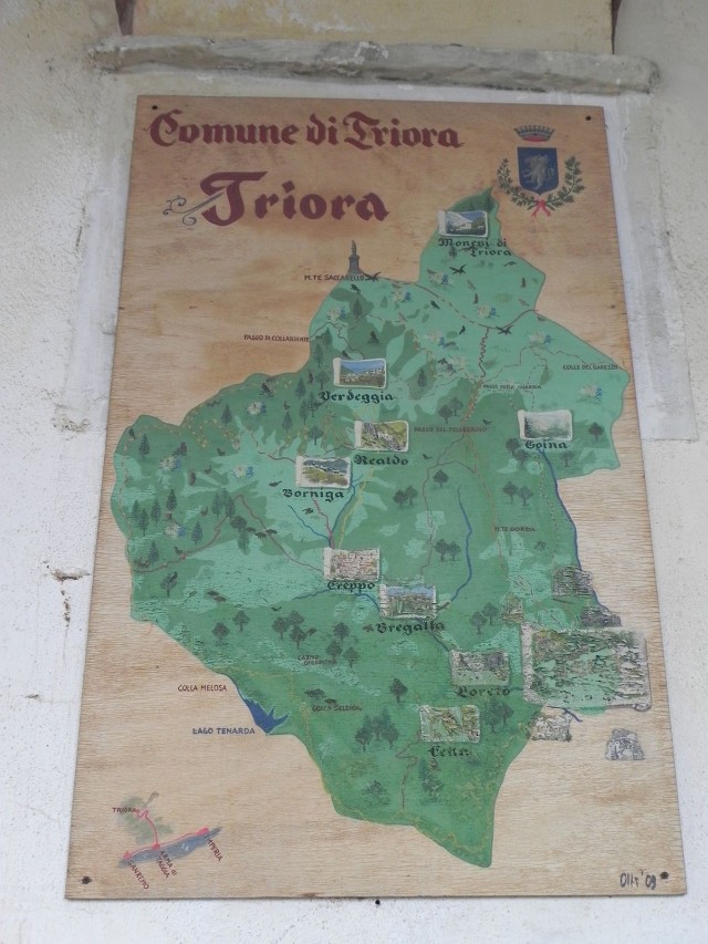 Mapa włoskiej gminy Triora. Fot. Krzysztof Krzak