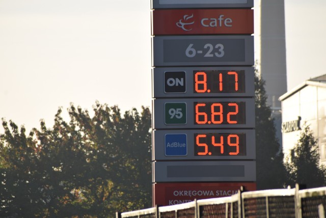 Ceny Paliwa w Sieradzu poszybowały w górę. Olej napędowy kosztuje ponad 8 złotych