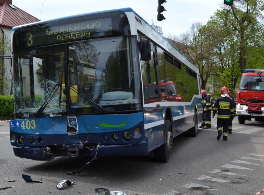 Wypadek autobusu w Wejherowie
