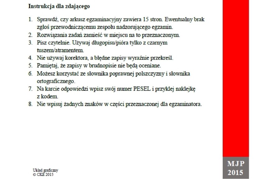 Próbna matura 2014/2015 z CKE - język polski (poziom...