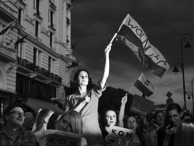 Autor: Adam Lach, Napo Images
Warszawa. Uczestnicy protestów zorganizowanych przeciwko reformom polskiego sądownictwa.
24 lipca 2017