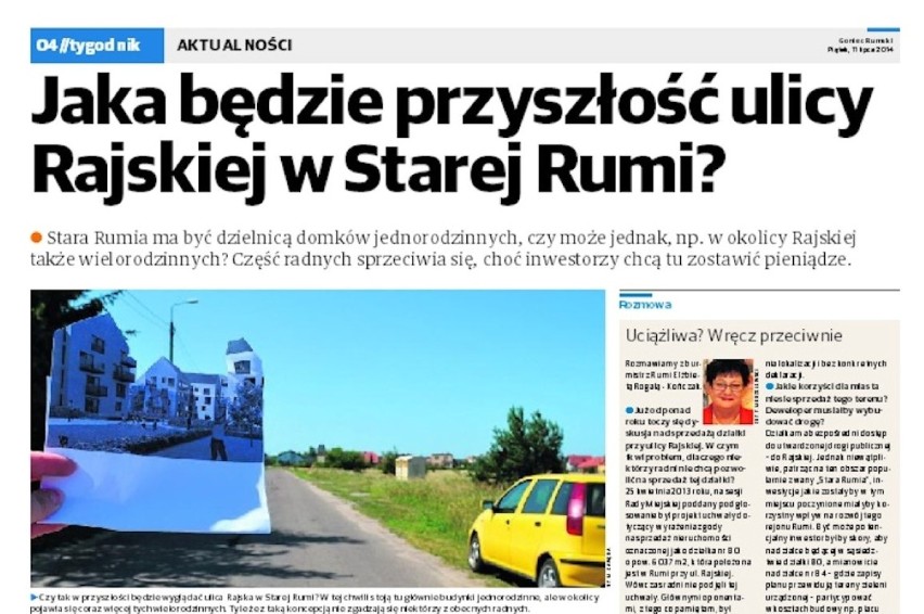 Stara Rumia ma być dzielnicą domków jednorodzinnych, czy...