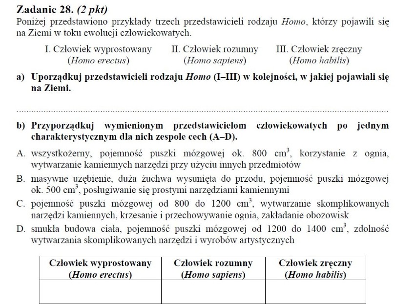 Matura 2013 biologia - podstawowy