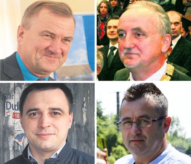 Bernard Stawiarski (pierwszy z lewej od góry), Andrzej Bulzak, Rafał Kmak i Stanisław Kuzak to ewentualni kandydaci do walki o fotel wójta gminy Chełmiec. Trzej ostatni są z ramienia PiS-u