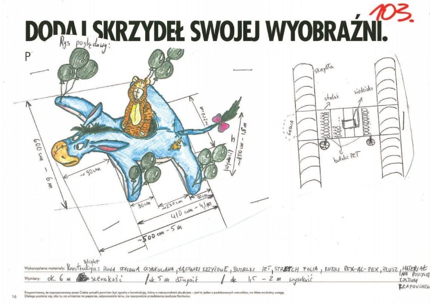 Projekt machiny latającej "Kłapouchy" z Wielkopolski