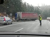 Orawa. Tir wpadł w poślizg i tarasuje połowę drogi