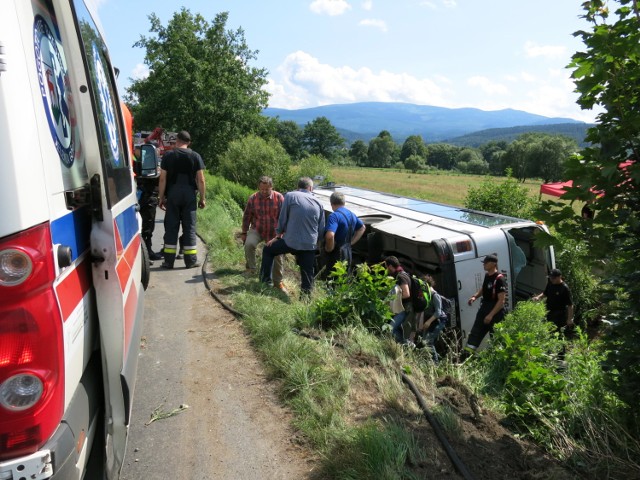 Wypadek autobusu w Podgórzynie