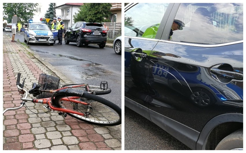 Wypadek w powiecie włocławskim. 74-letni rowerzysta uderzył w samochód [zdjęcia, wideo]