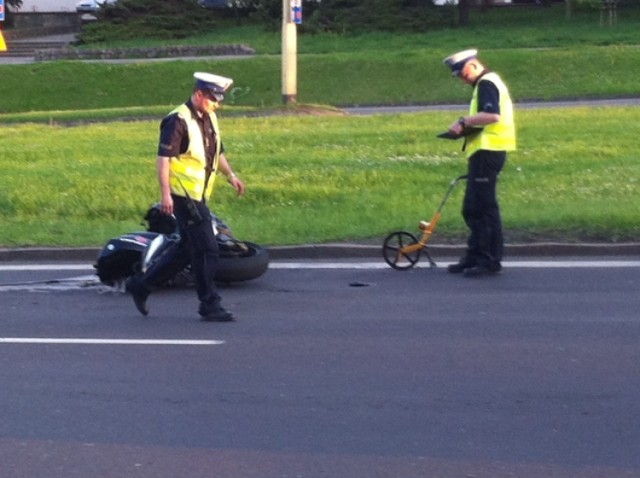 Trasa Zamkowa w Szczecinie: Wypadek motocyklisty. Droga jest już przejezdna