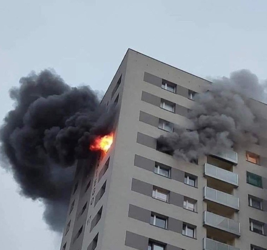 Pożar mieszkania w Dąbrowie Górniczej
