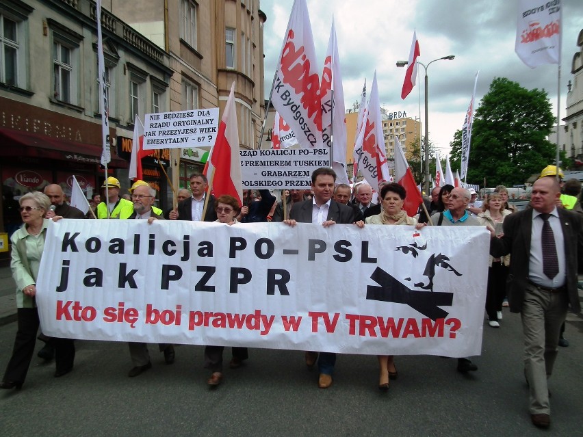 Protest. W Bydgoszczy odbył się marsz w obronie TV "Trwam" i...