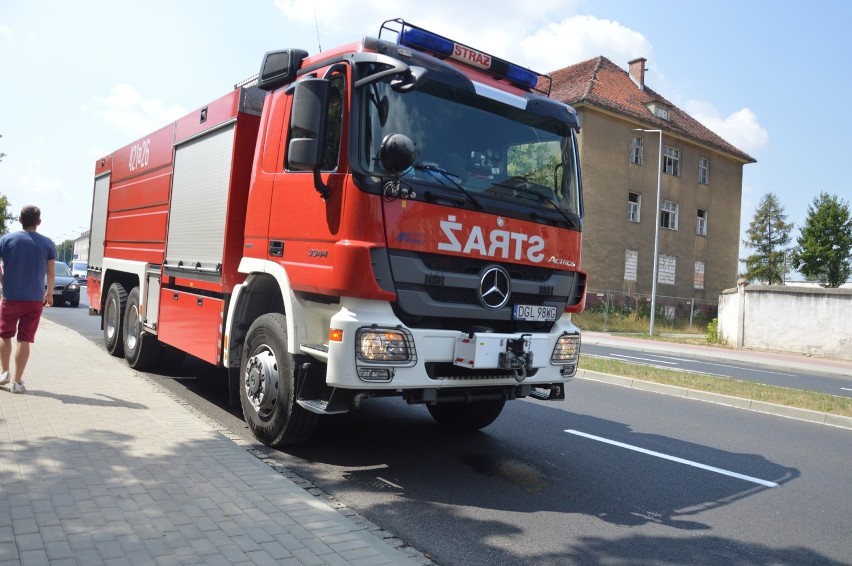 Interwencja straży pożarnej w byłym hotelu Interferie w Głogowie