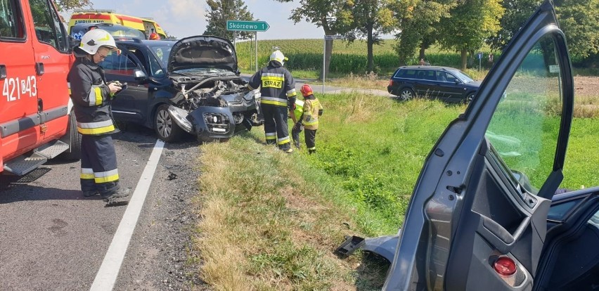 Wypadek na drodze DK55 w Stolnie - zderzyły się dwa auta
