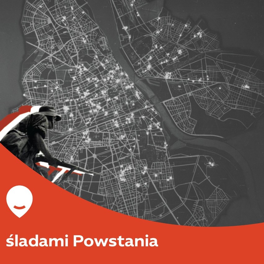 Jaśniejsze punkty to lokalizacje w Warszawie, w których...