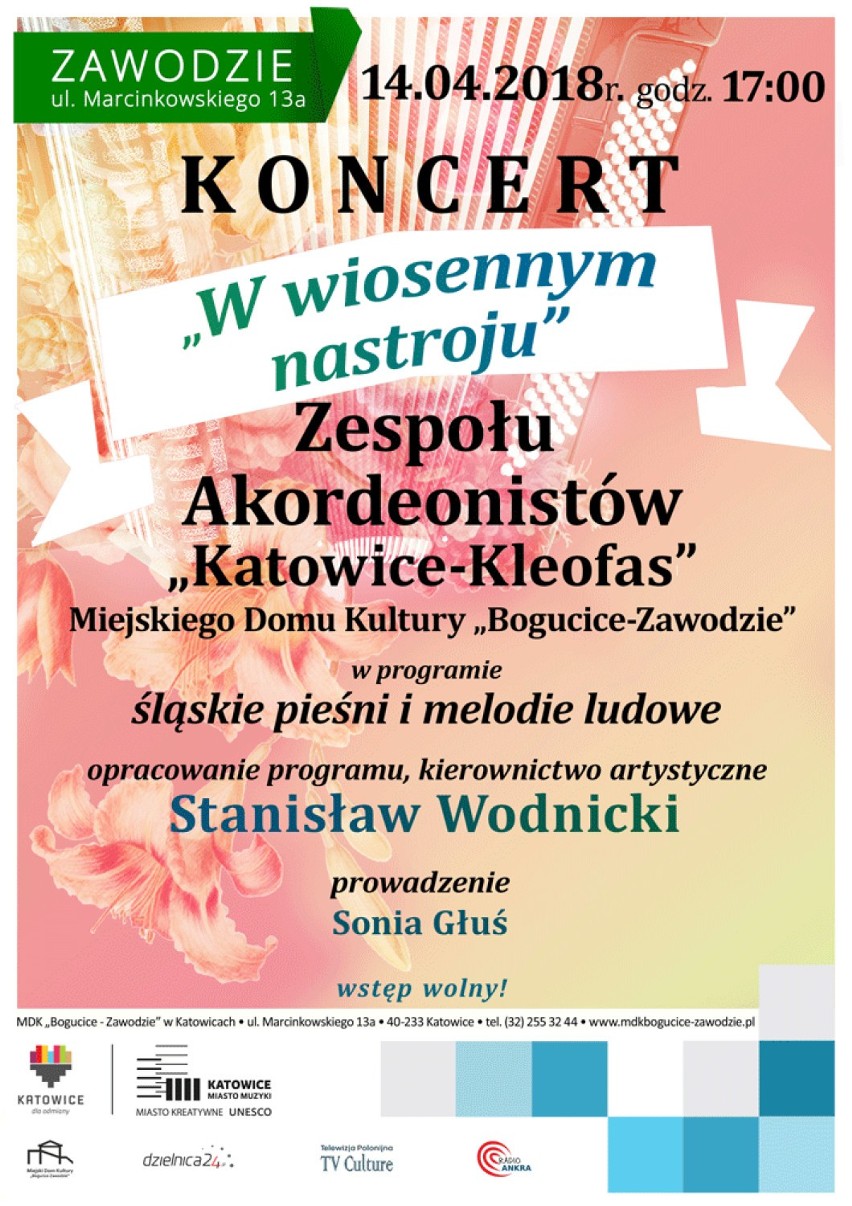 Koncert Zespołu Akordeonistów w Zawodziu. W programie śląskie pieśni i melodie ludowe