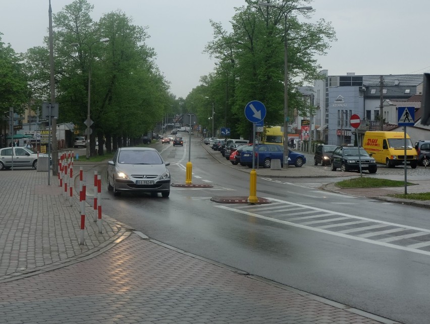 Wzdłuż ulicy posadzone zostałyby nowe drzewa, ustawione...