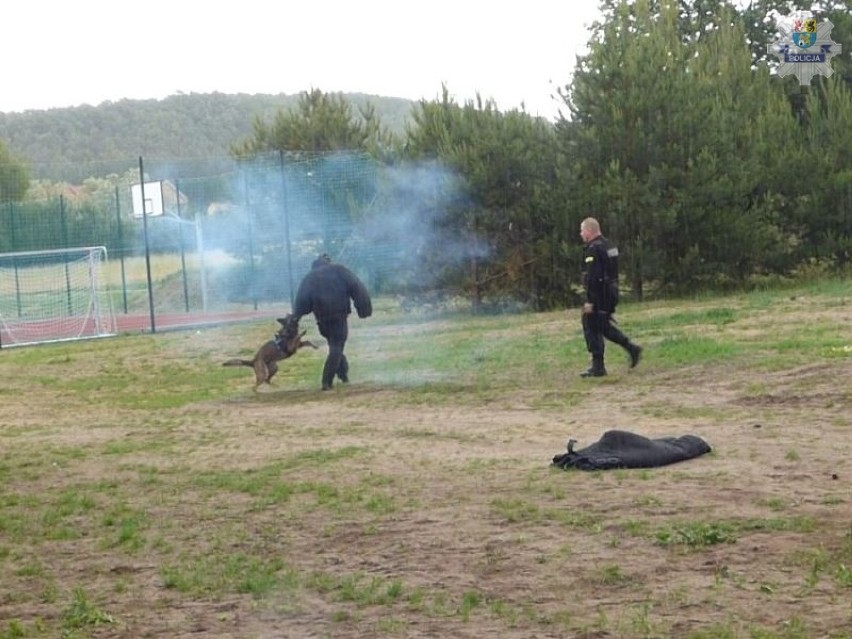 Dzieci z Leśnic oglądały pokaz tresury policyjnego psa