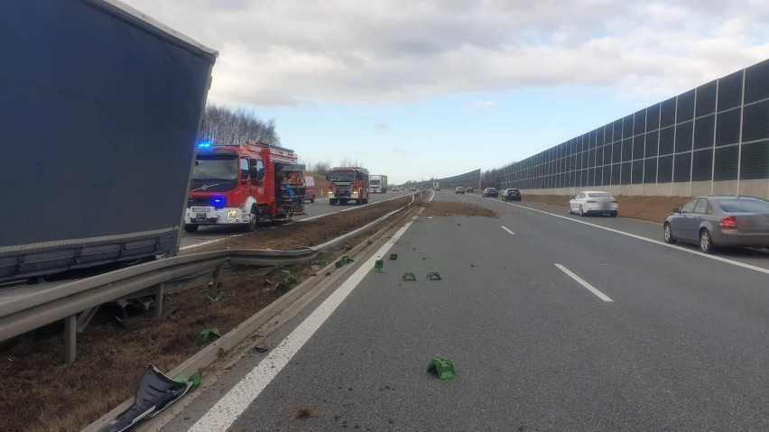 Wypadek na autostradzie A4 na wysokości Szczepanowa