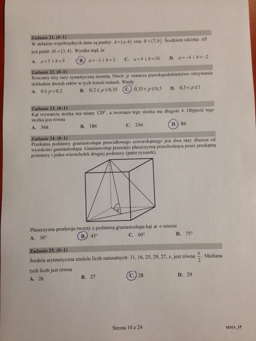 Matura 2016 MATEMATYKA podstawowa (mamy KLUCZ ODPOWIEDZI +...