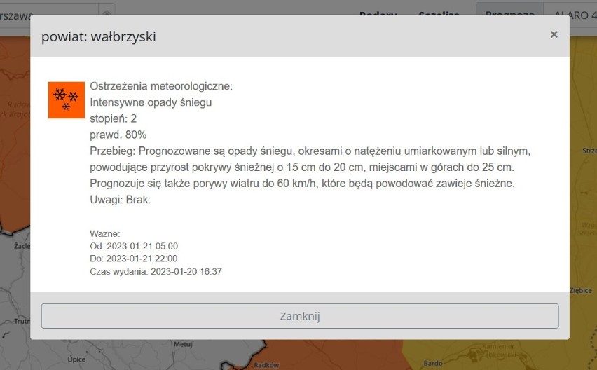 Ostrzeżenia o intensywnych opadach śniegu I i II stopnia na...