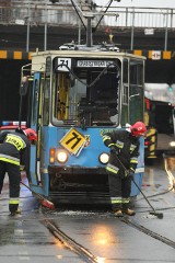 Zderzenie dwóch tramwajów. Dwie osoby ranne (ZDJĘCIA)