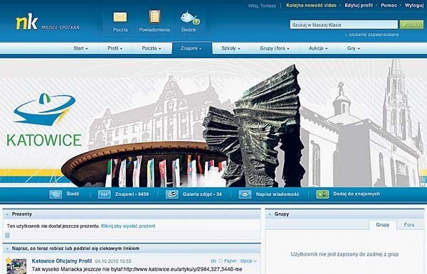 Katowice reklamują się nawet na portalu Nasza-klasa. pl