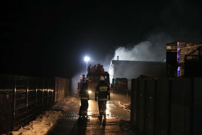 Pożar na terenie hurtowni rowerów w Wieluniu. Straty wynoszą 100 tys. zł ZDJĘCIA