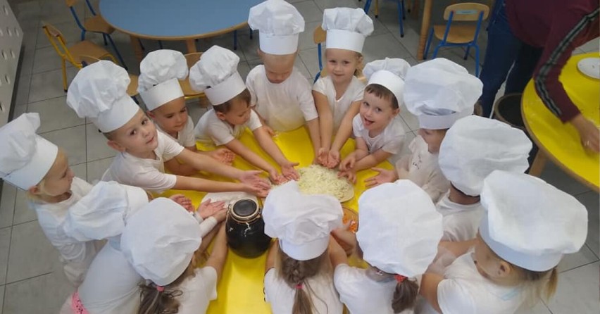 Mali kucharze z przedszkola w Raduckim Folwarku kisili kapustę ZDJĘCIA