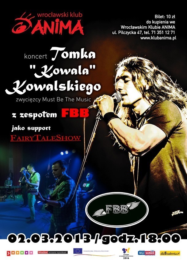 Koncert Tomka Kowalskiego w Klubie ANIMA

2 marca o godz....