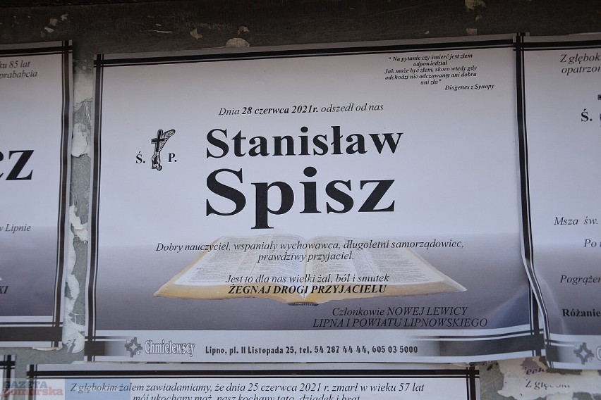 Pogrzeb Stanisława Spisza na cmentarzu w Lipnie, 1 lipca...