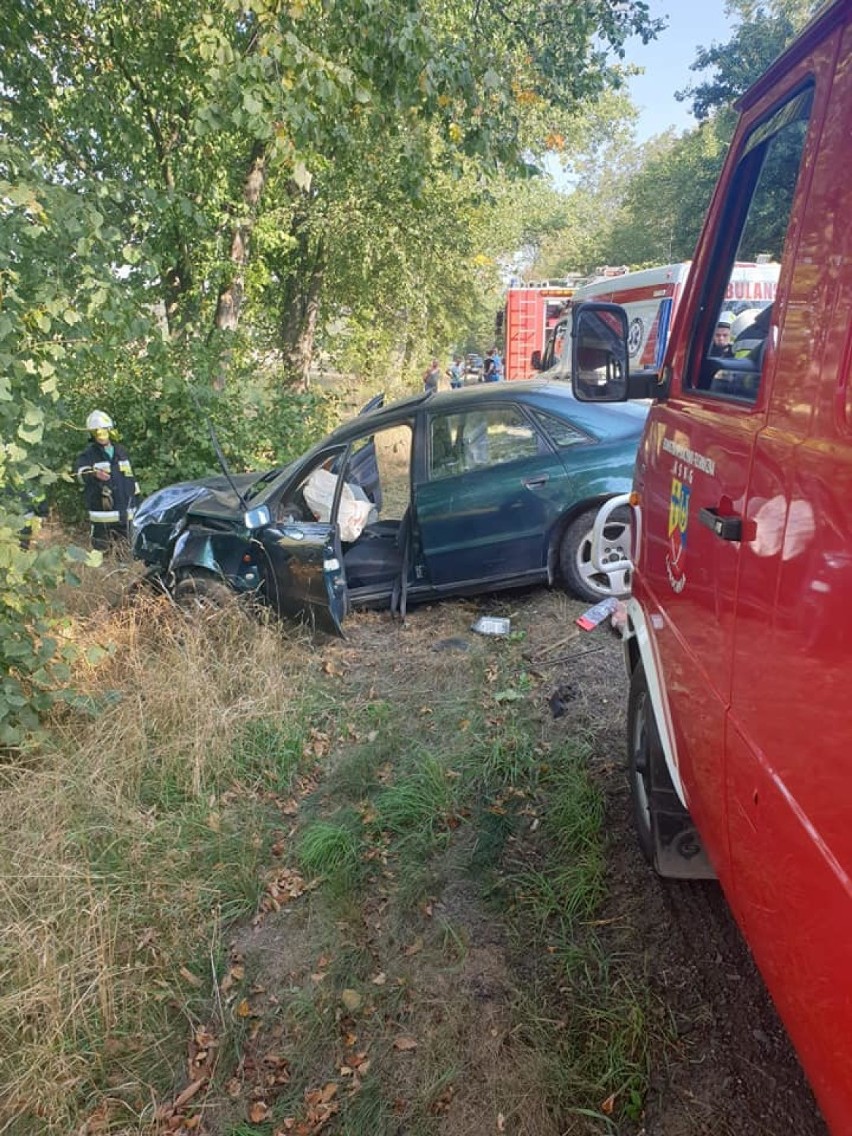 Wypadek w Lubochenku w gminie Lubochnia. Kierowca stracił panowanie nad samochodem [ZDJĘCIA]
