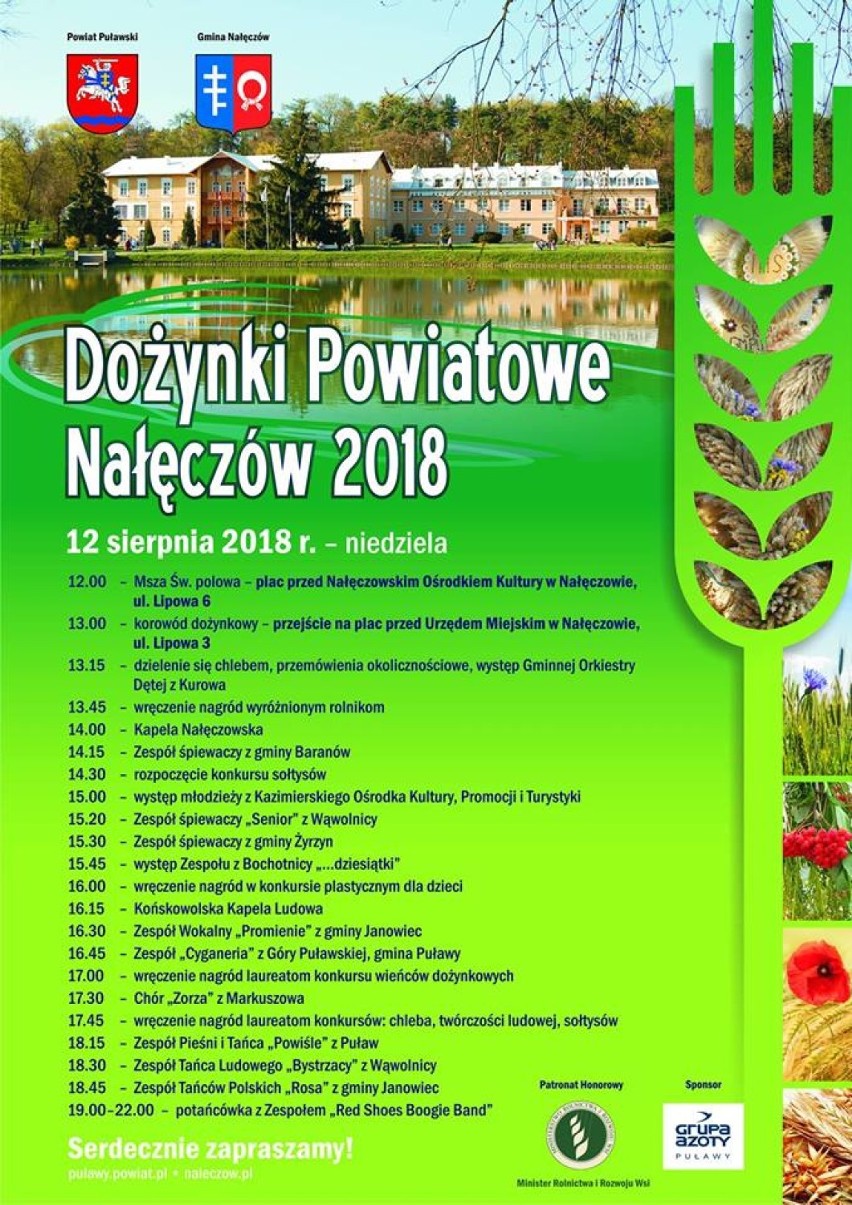 Serdecznie zapraszamy na Dożynki Powiatowe Nałęczów 2018,...