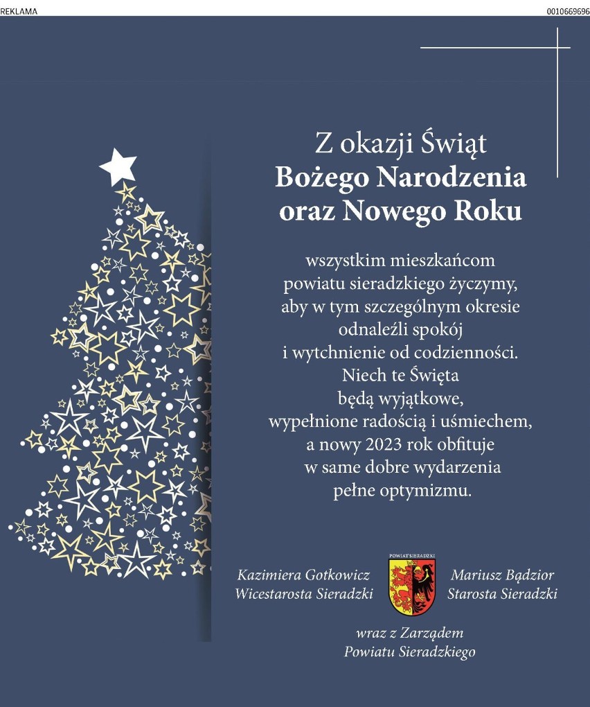 Życzenia świąteczne dla Czytelników Nad Wartą i serwisu naszemiasto.pl ZDJĘCIA