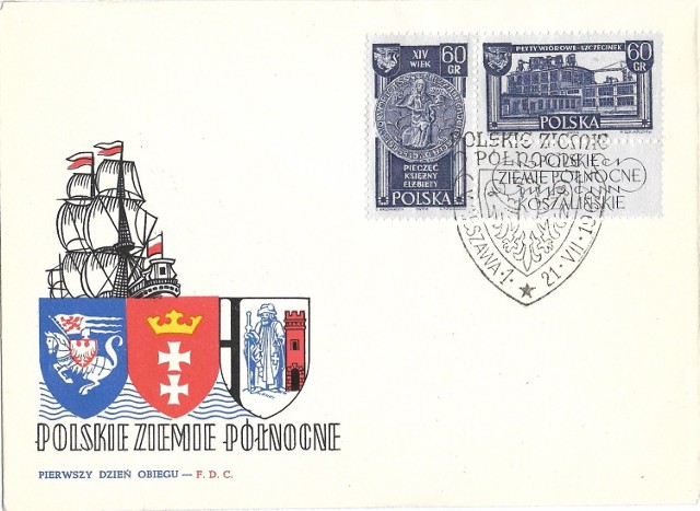 Okolicznościowa koperta ze znaczkiem ZPW Szczecinek z pierwszego dnia obiegu