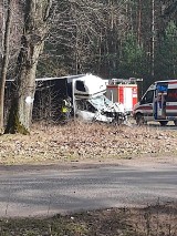 Wypadek pomiedzy Kujan- Dorotowo. Auto przewozio butle z acetylenem