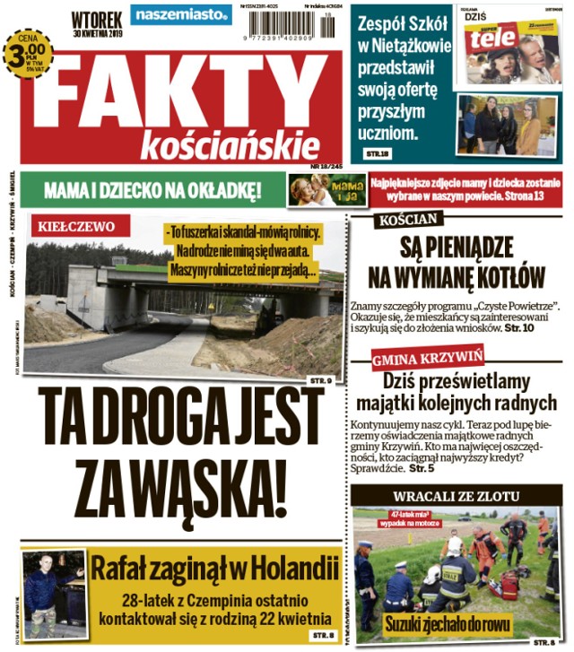 Nowe "Fakty Kościańskie" wyjątkowo już we wtorek 30 kwietnia