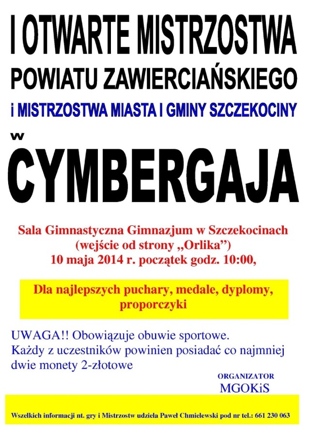 Mistrzostwa w cymbergaja w Szczekocinach.