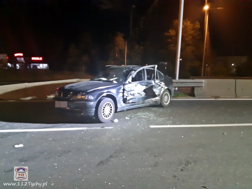 Wypadek w Mikołowie na "wiślance". Wjechał na czerwonym świetle, zderzenie dostawczaka z bmw