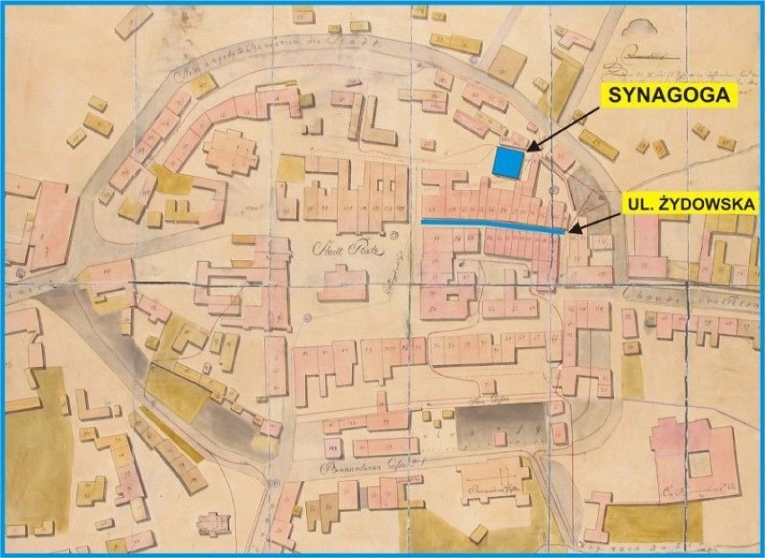 Plan miasta z końca XVIII w., archiwum Muzeum Okręgowego w...