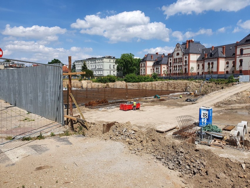 Plac budowy galerii Goplana - czerwiec 2022