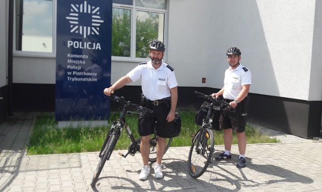 Policyjne patrole na rowerach w Piotrkowie
