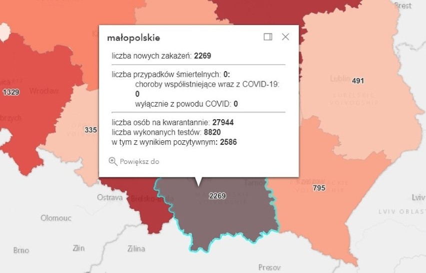 Koronawirus. W Małopolsce znów blisko 2,3 tys. kolejnych potwierdzonych zakażeń [RAPORT]