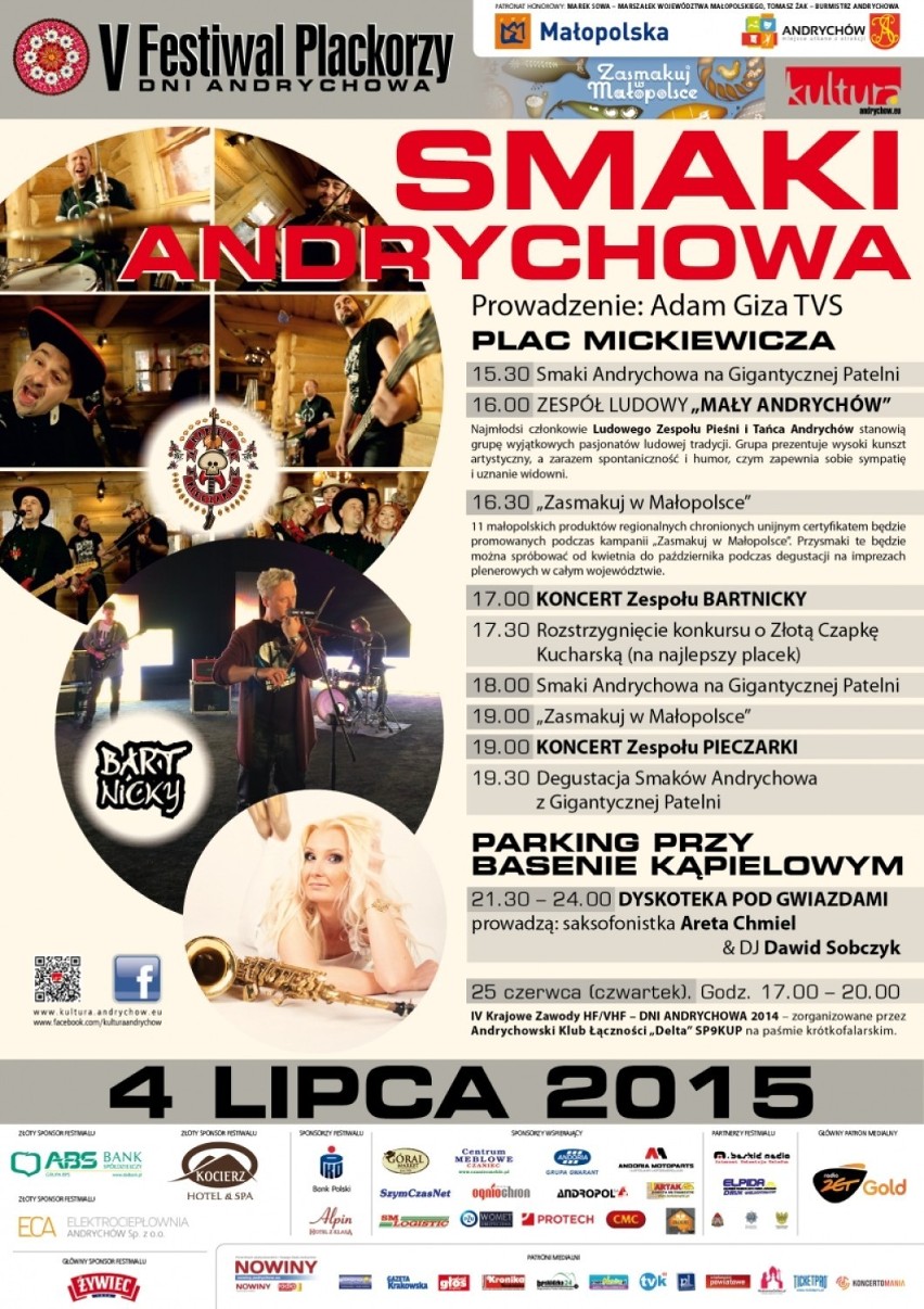 Andrychów, Plac Mickiewicza
4 lipca 

PROGRAM:
-Godz. 15.30...