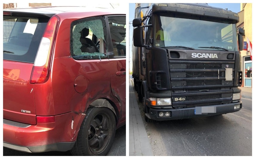 Kierowca ciężarówki próbował uciec z miejsca kolizji w Brześciu Kujawskim? Jest nagranie [zdjęcia, wideo]