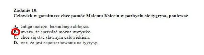 Sugerowane odpowiedzi do próbnego testu gimnazjalnego 2013 (13 listopada 2012)