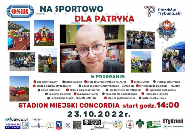 Piknik charytatywny "Na sportowo dla Patryka" na stadionie "Concordia" w Piotrkowie, 23.10.2022