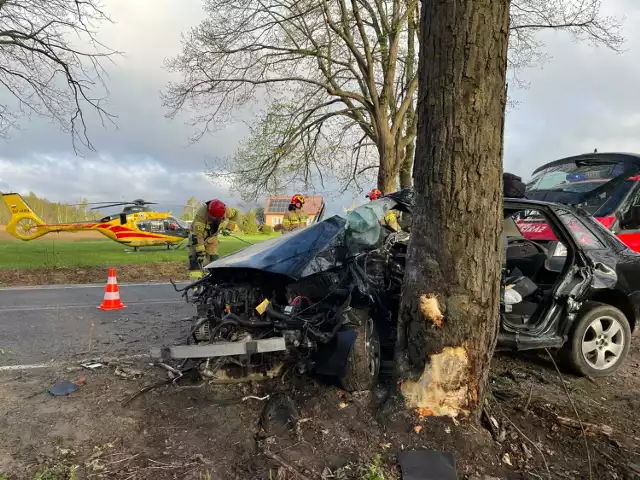 18 kwietnia doszło do wypadku w Połęczynie. Ranny kierowca został przetransportowany do szpitala śmigłowcem LPR.