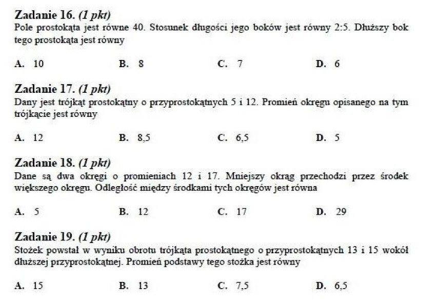 7 marca 2012 uczniowie napisali maturę próbną z matematyki z...